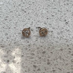 Bvla rose gold and genuine diamond pave disc